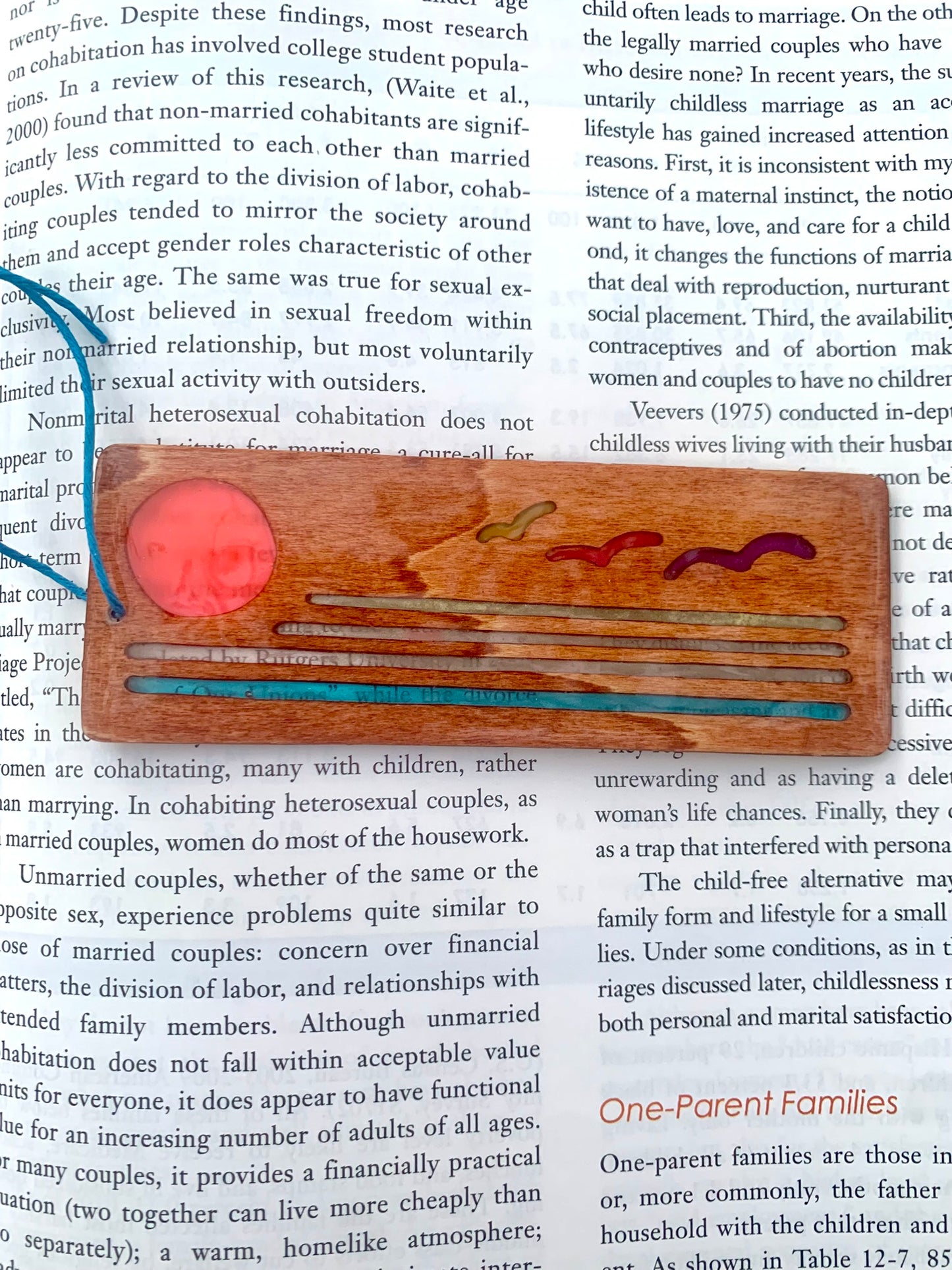 Ocean Sunset Wood & Resin Bookmark - Glow In The Dark