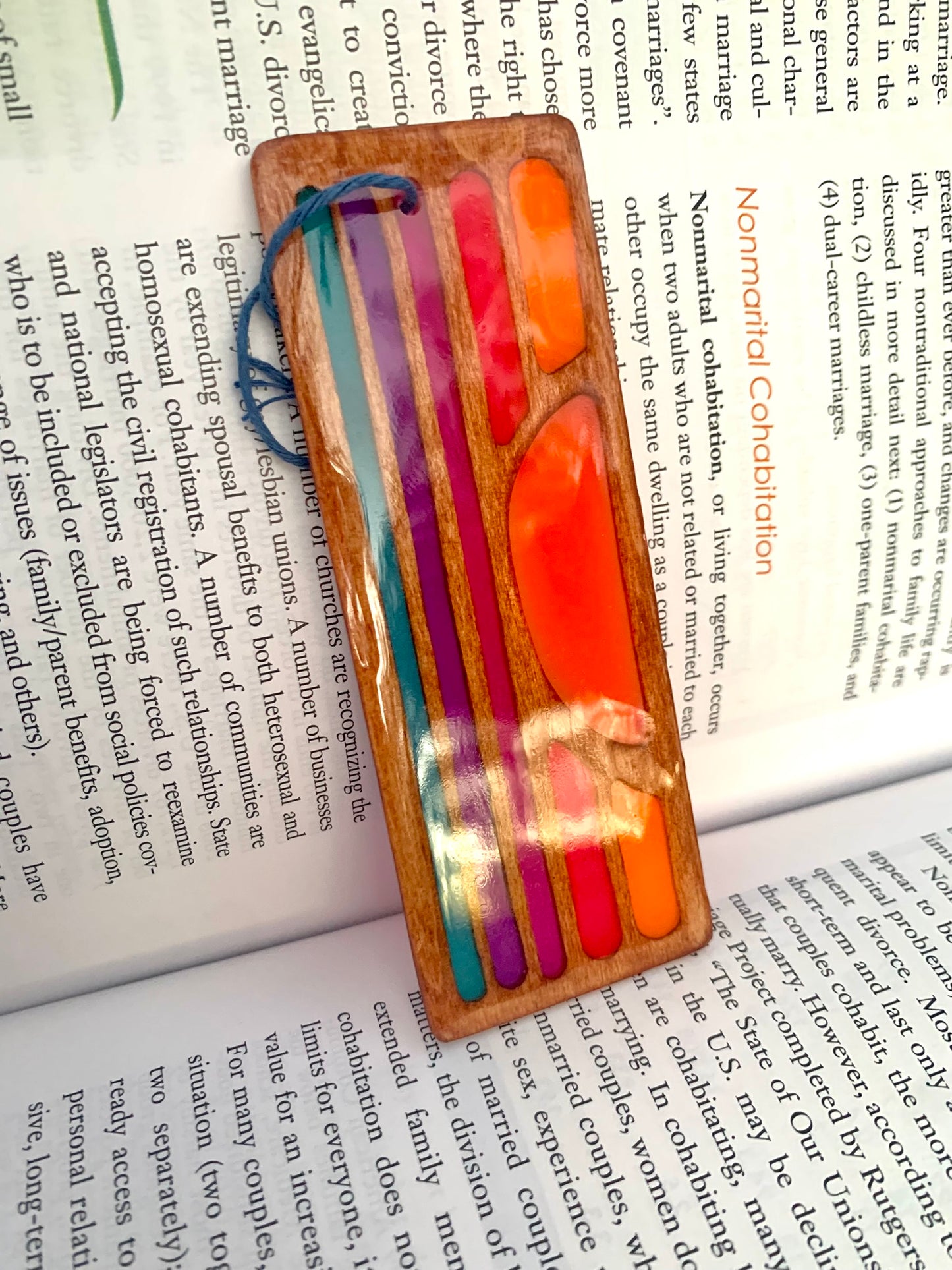 Sunset Wood & Resin Bookmark - Glow In The Dark