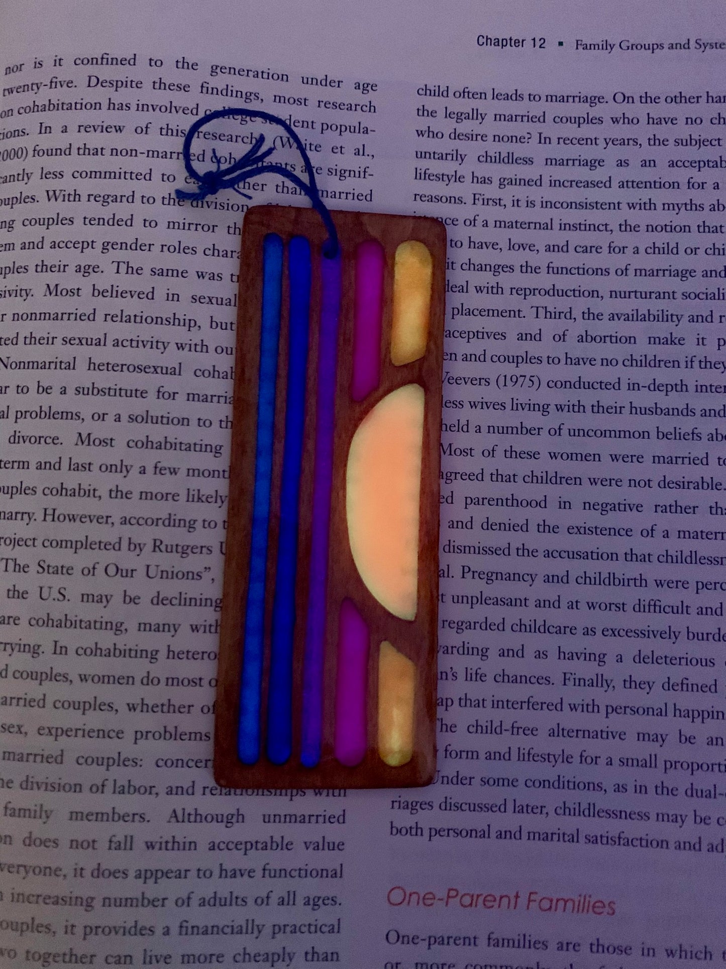 Sunset Wood & Resin Bookmark - Glow In The Dark