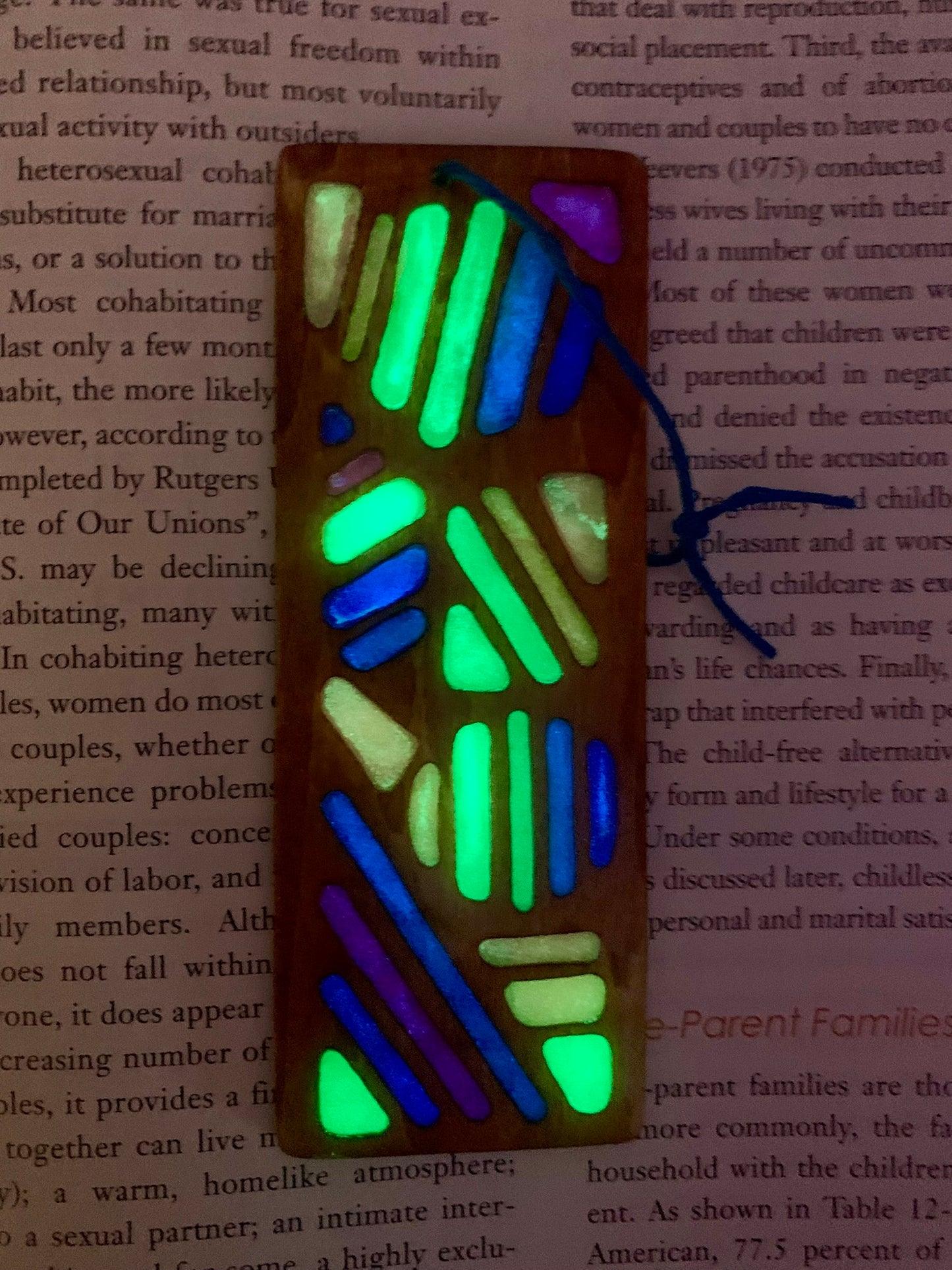 Saved By The Taco Bell Wood & Resin Bookmark - Glow In The Dark