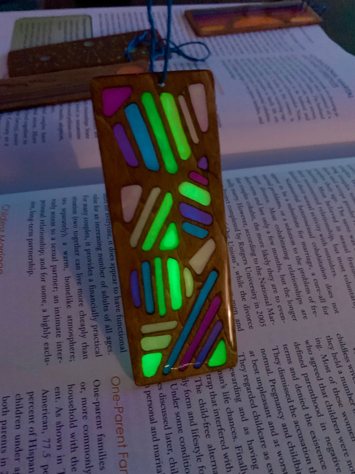 Saved By The Taco Bell Wood & Resin Bookmark - Glow In The Dark