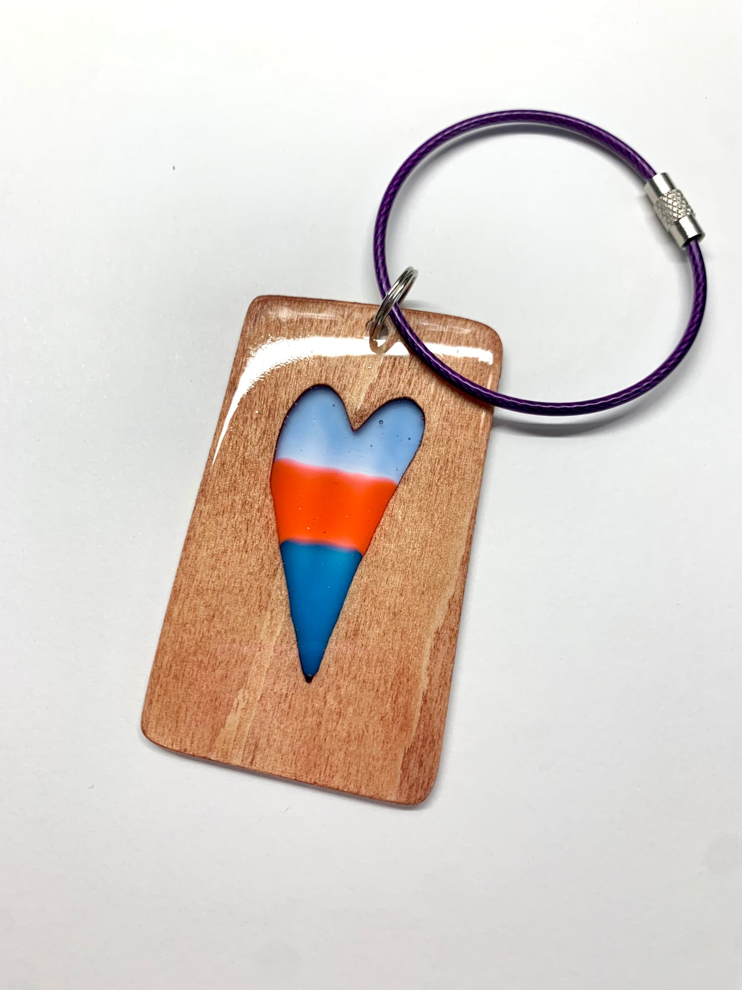 Hearts Wood & Resin Keychain - Teak Beach Towel