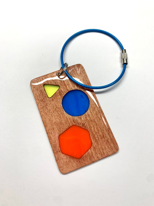 Shapes Wood & Resin Keychain - Teak Beach Towel