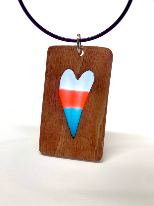 Hearts Wood & Resin Keychain - Teak Beach Towel