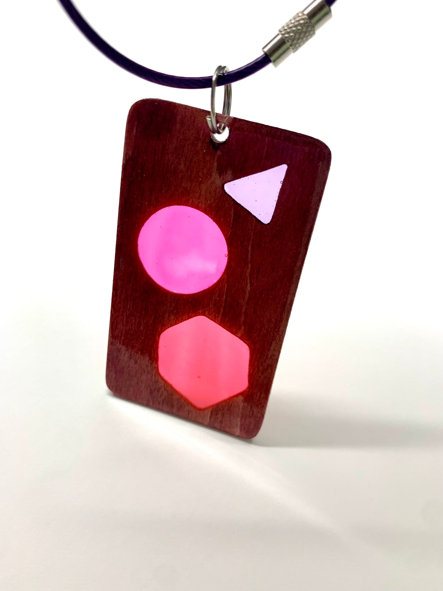 Shapes Wood & Resin Keychain - Rosewood Sunset