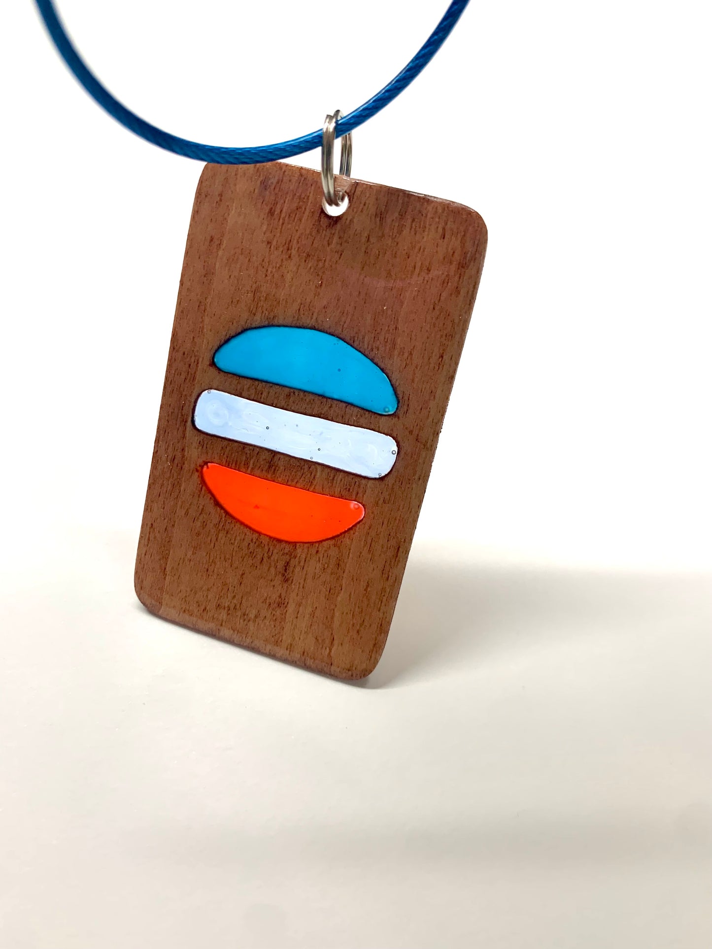 Sun Wood & Resin Keychain - Teak Sunrise