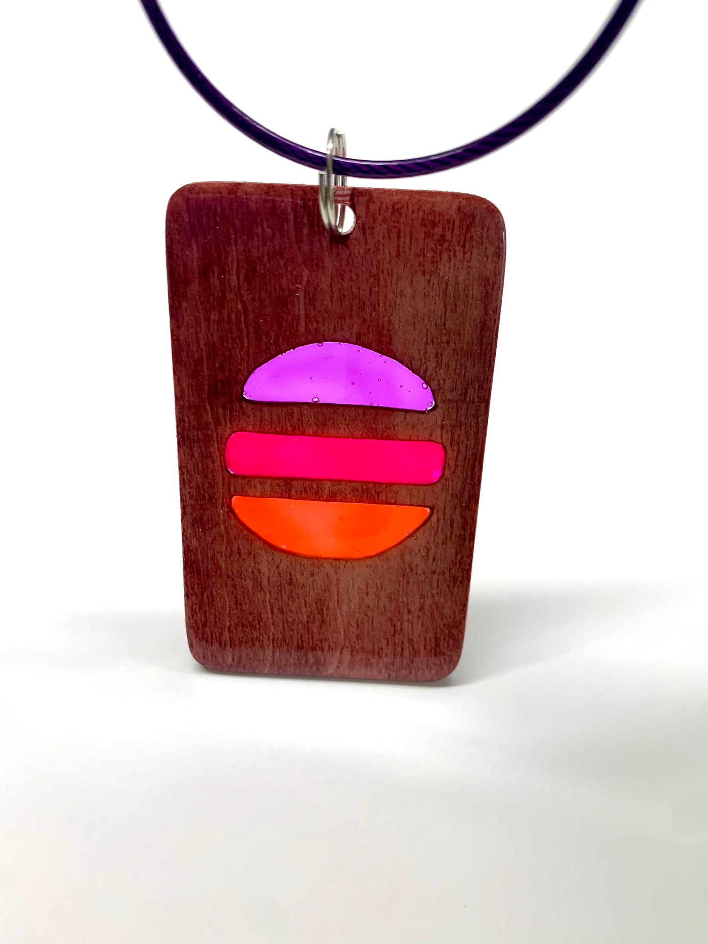 Sun Wood & Resin Keychain - Rosewood Sunset