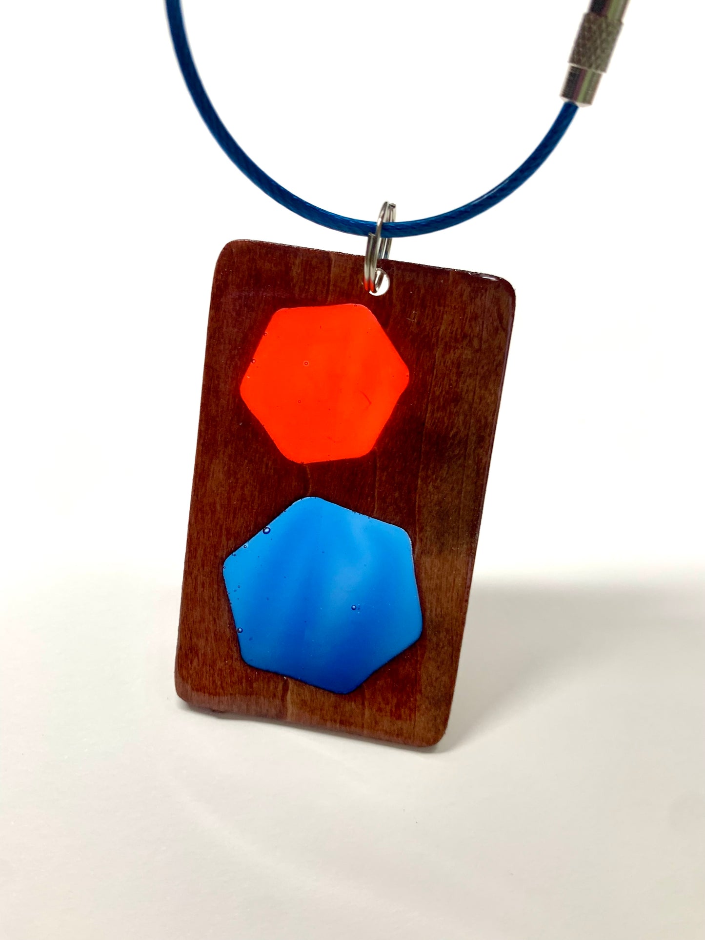 Hexagon Wood & Resin Keychain - Teak Beach Towel