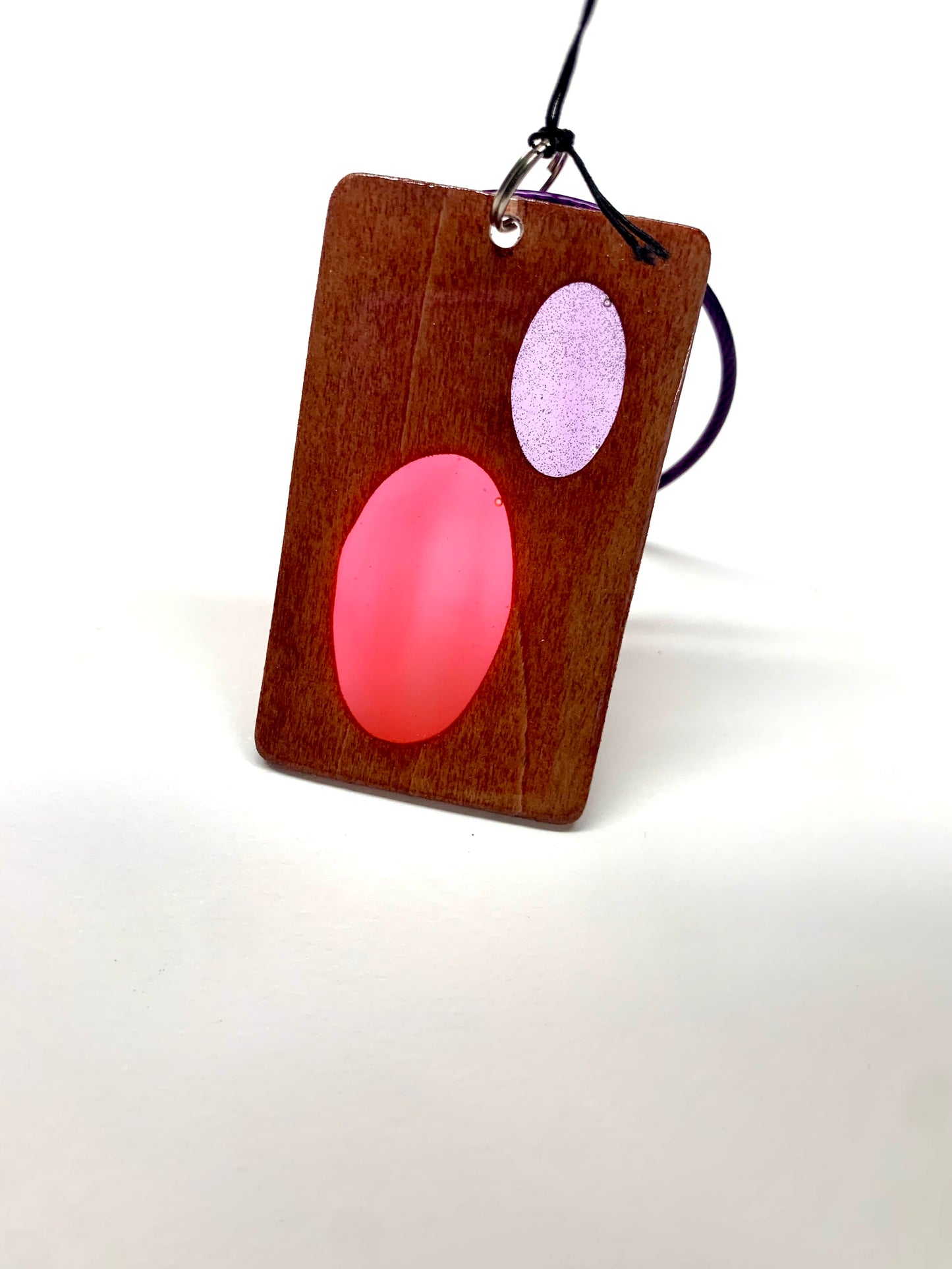 Ovals Wood & Resin Keychain - Rosewood Sunset