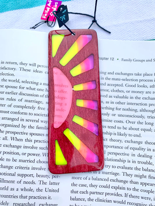 Sunrise Wood & Resin Bookmark - Warm Rosewood