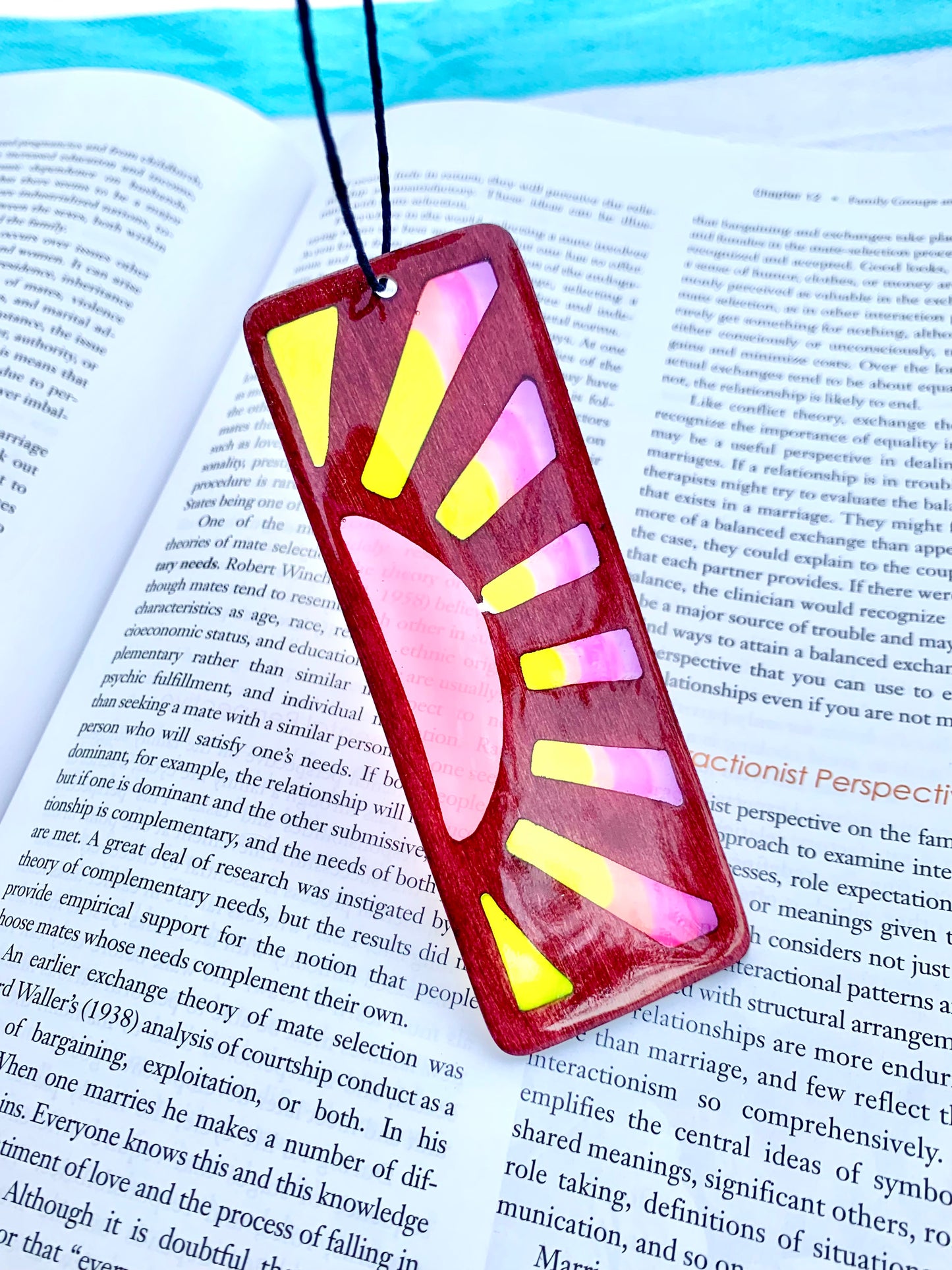 Sunrise Wood & Resin Bookmark - Warm Rosewood