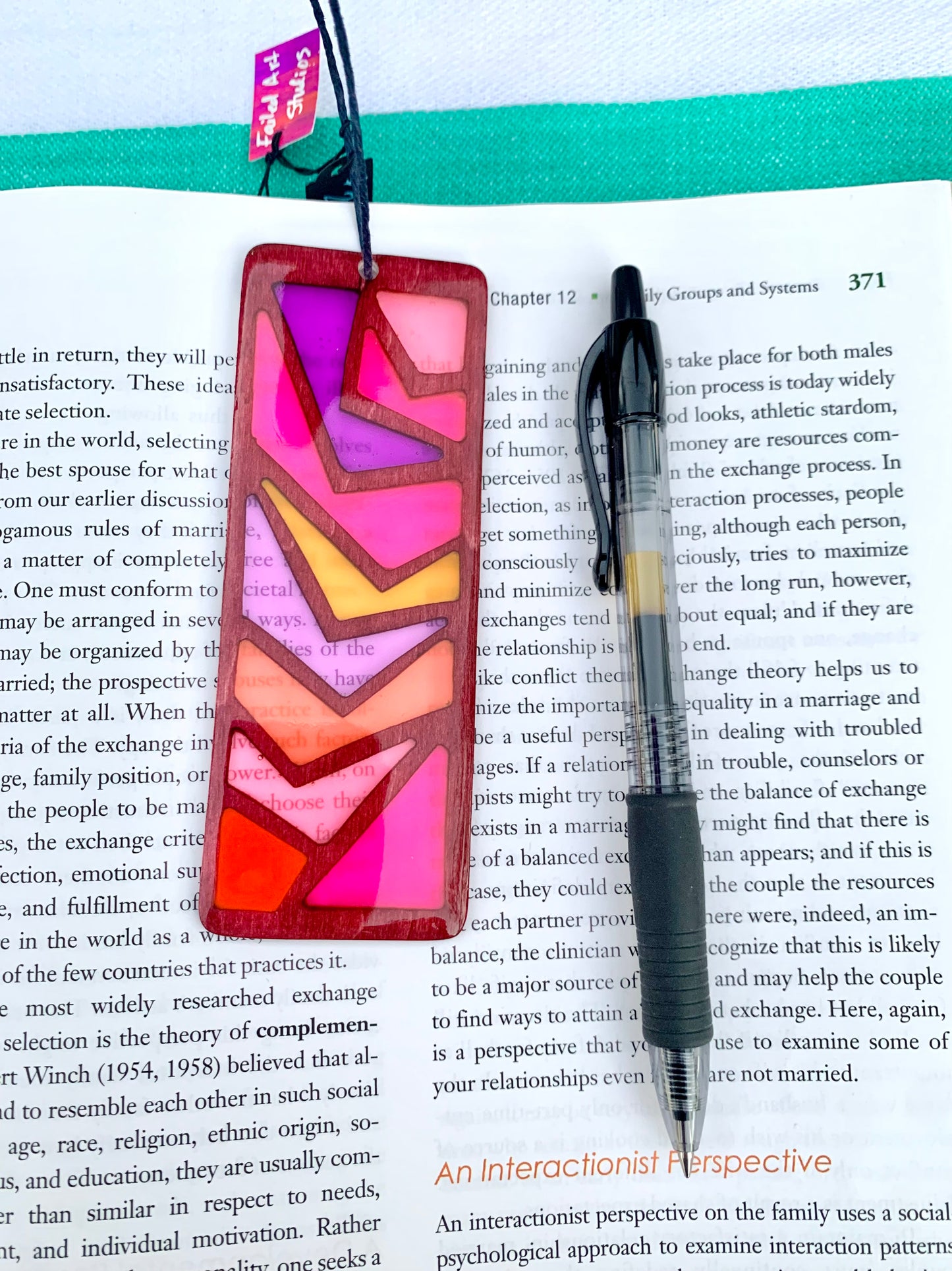 Zigzag Wood & Resin Bookmark - Rosewood Sunset