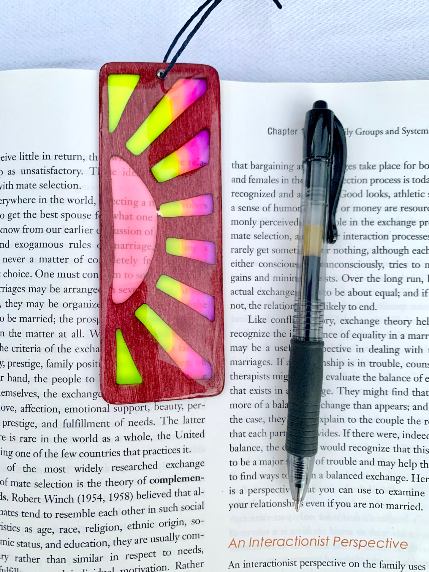 Sunrise Wood & Resin Bookmark - Warm Rosewood