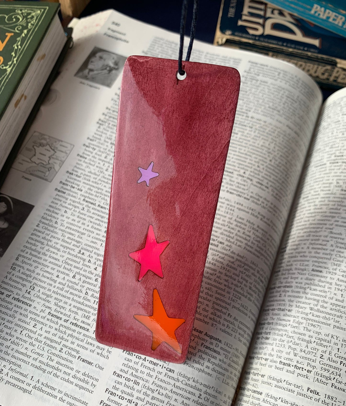 Stars Wood & Resin Bookmark - Rosewood Sunset
