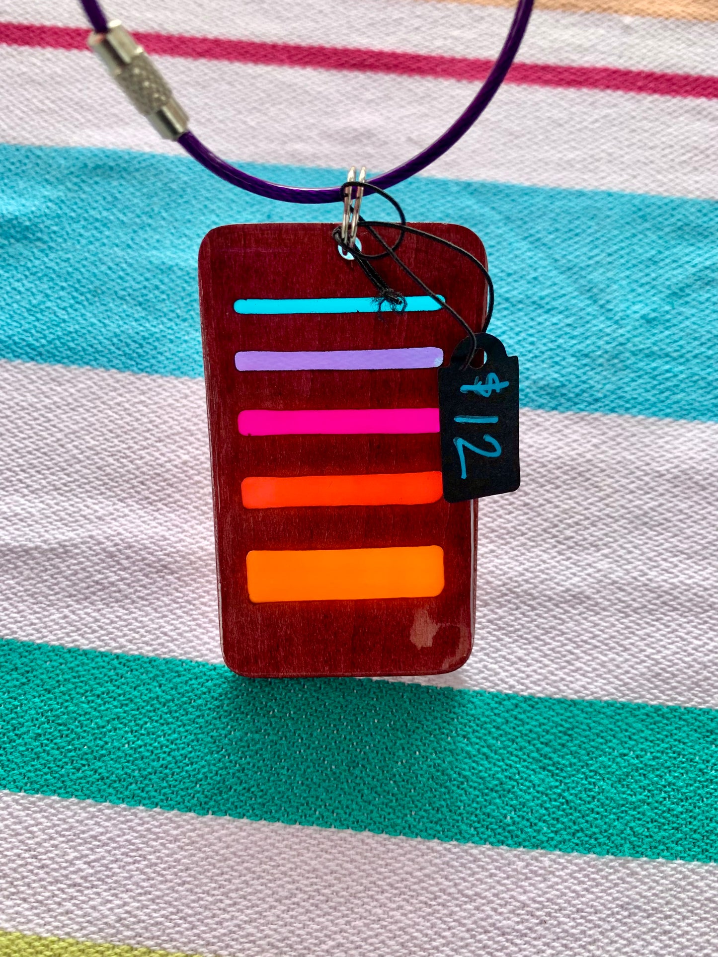Gradient Wood & Resin Keychain - Rosewood Sunset