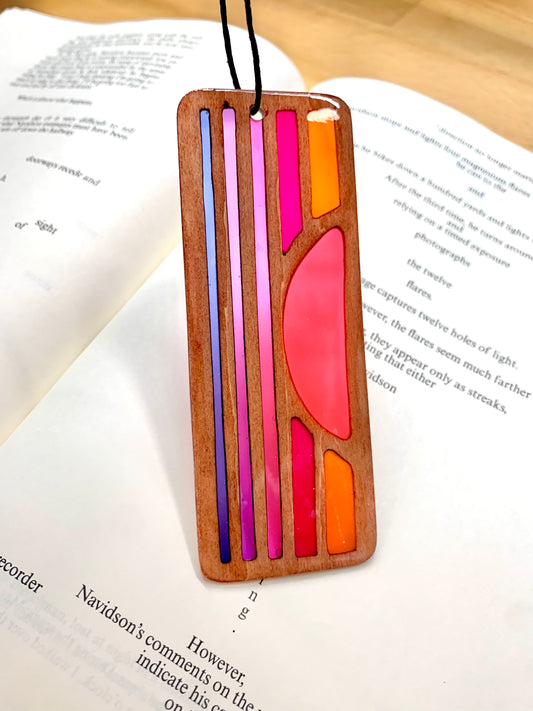 Sunset Wood & Resin Bookmark - Teak