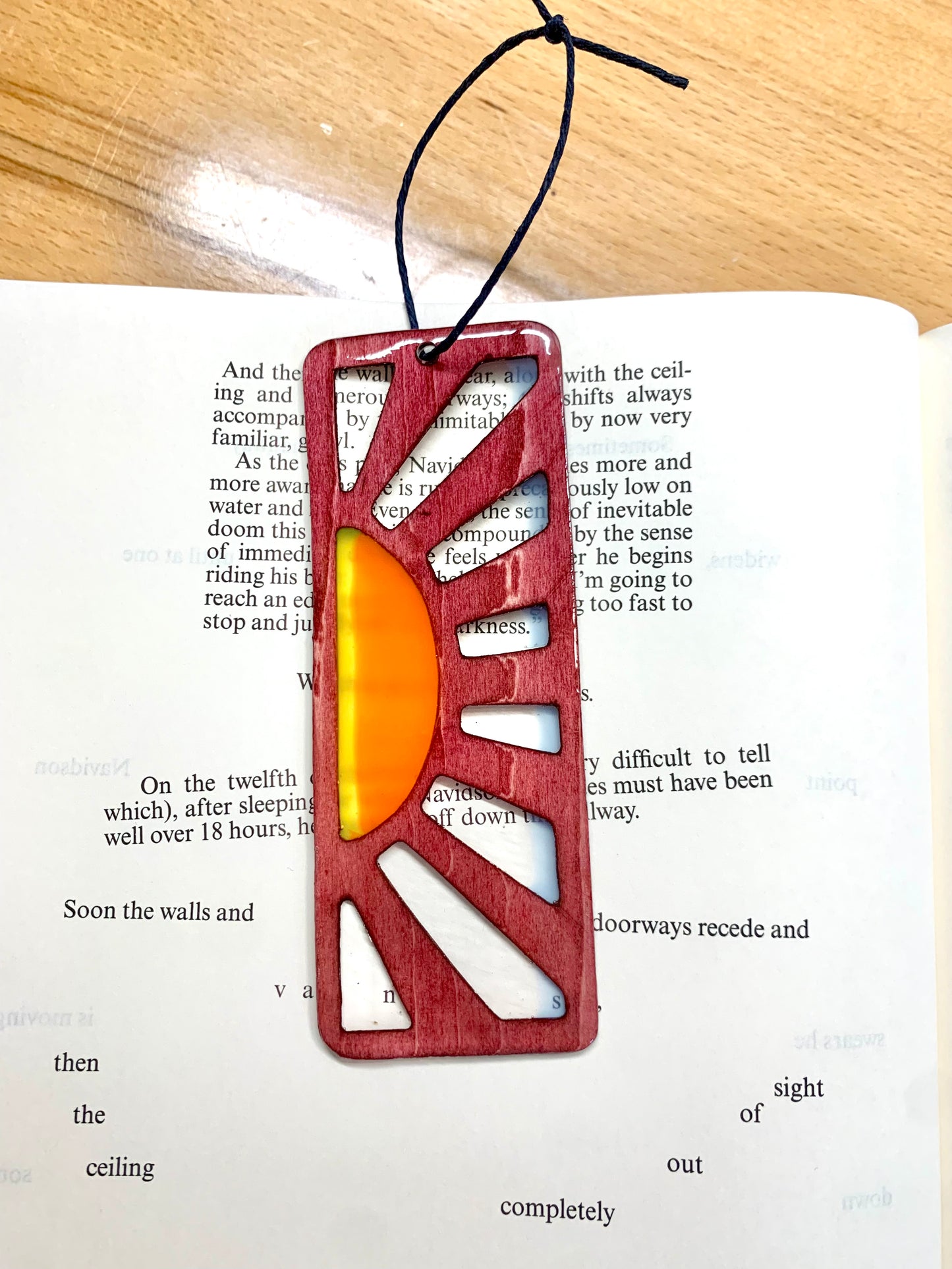 Sunrise Wood & Resin Bookmark - Rosewood