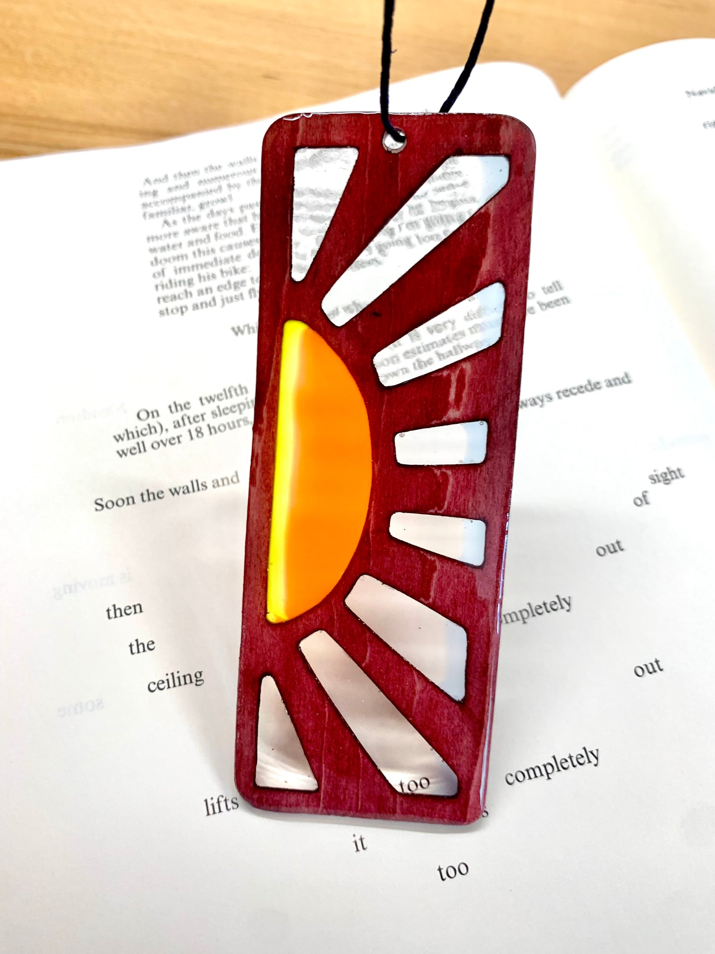 Sunrise Wood & Resin Bookmark - Rosewood