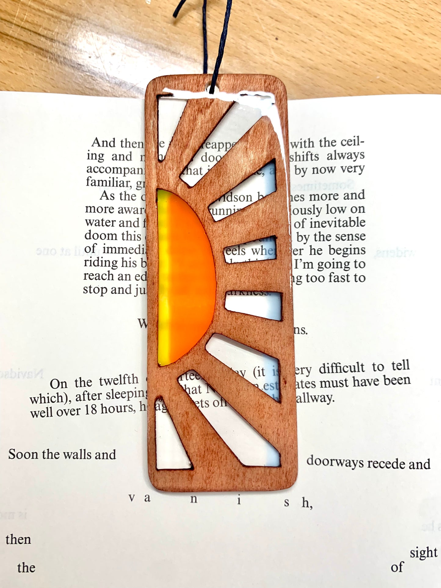 Sunrise Wood & Resin Bookmark - Teak
