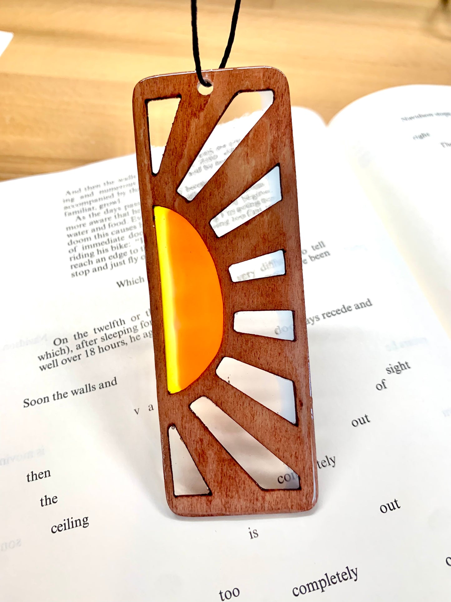 Sunrise Wood & Resin Bookmark - Teak
