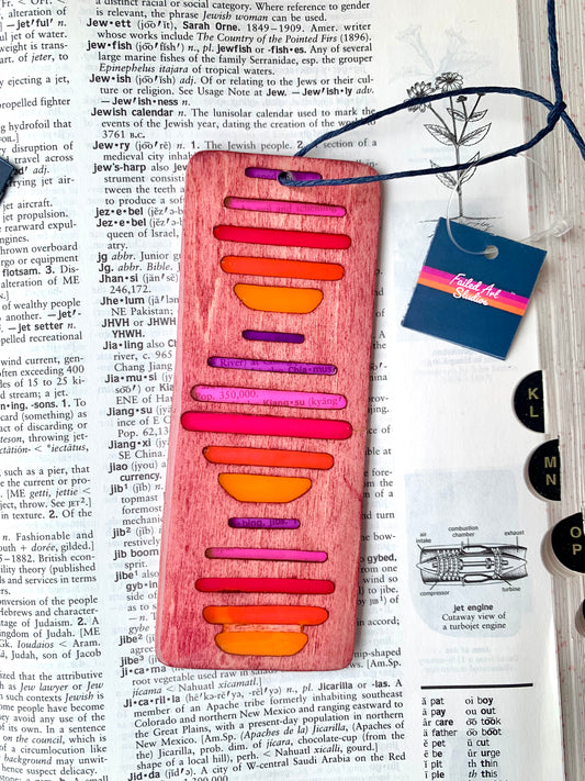 Sun Wood & Resin Bookmark - Rosewood
