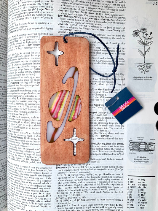 Saturn Wood & Resin Bookmark - Teak