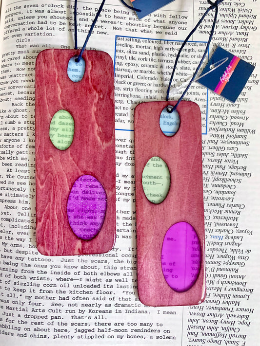 Ovals Wood & Resin Bookmark - Rosewood