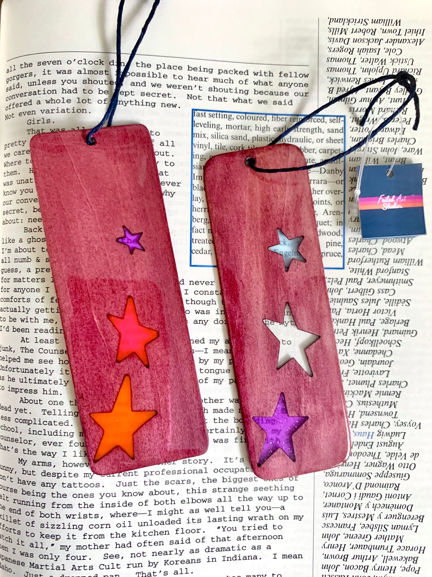Stars Wood & Resin Bookmark - Rosewood