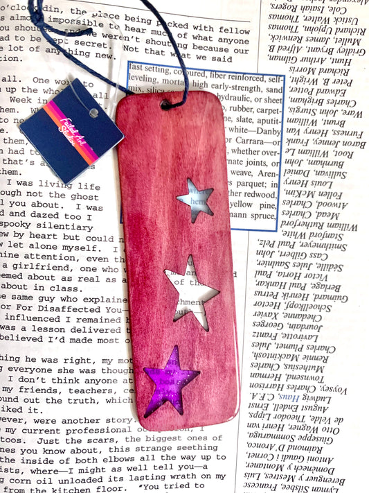 Stars Wood & Resin Bookmark - Rosewood