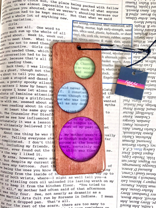 Circles Wood & Resin Bookmark - Teak