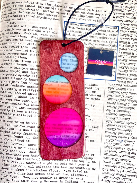 Circles Wood & Resin Bookmark - Rosewood