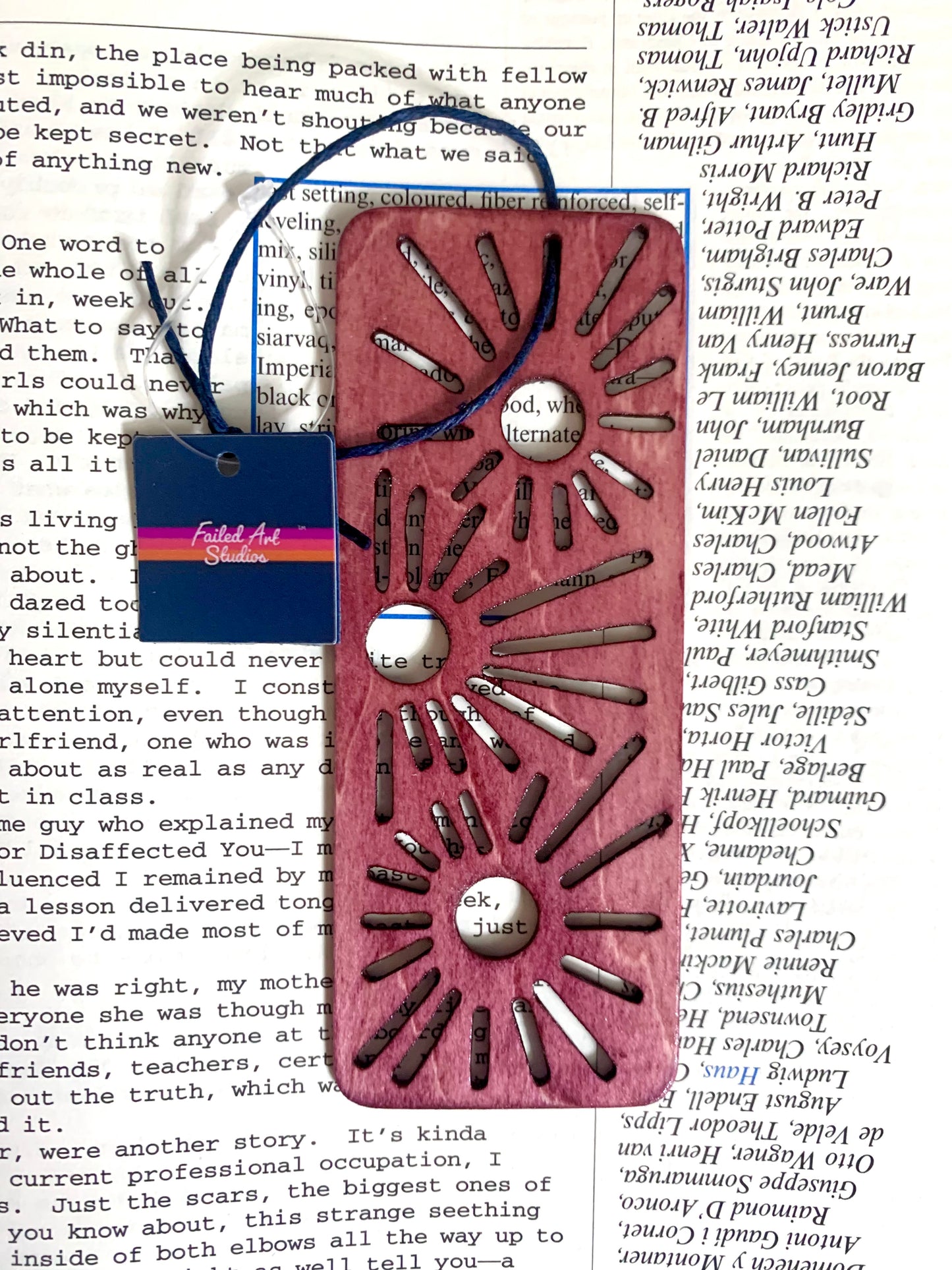 Sunburst Wooden Bookmark - Rosewood