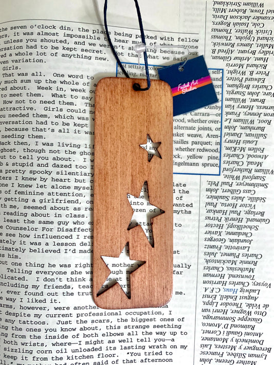 Stars Wooden Bookmark - Teak