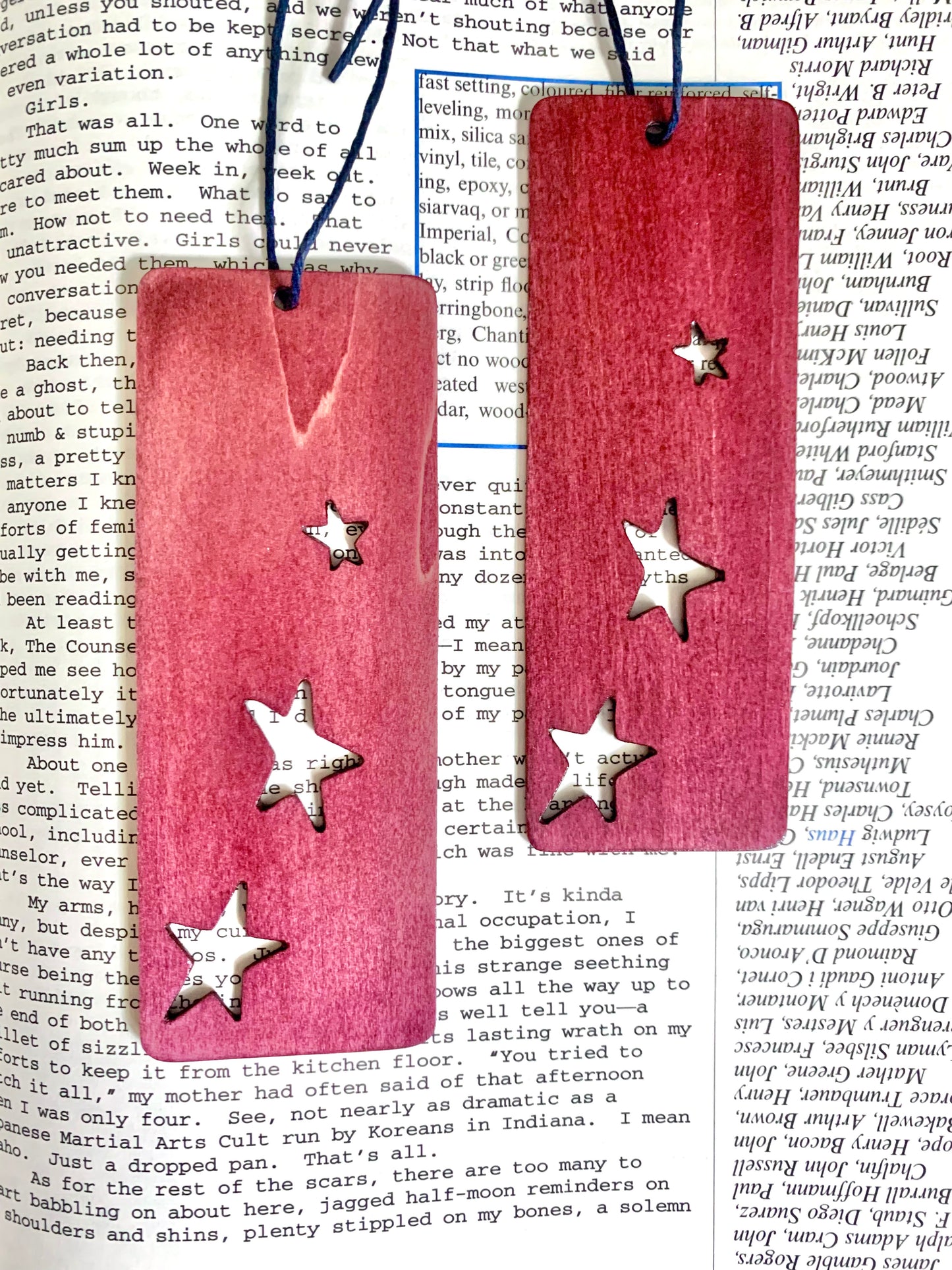 Stars Wooden Bookmark - Rosewood
