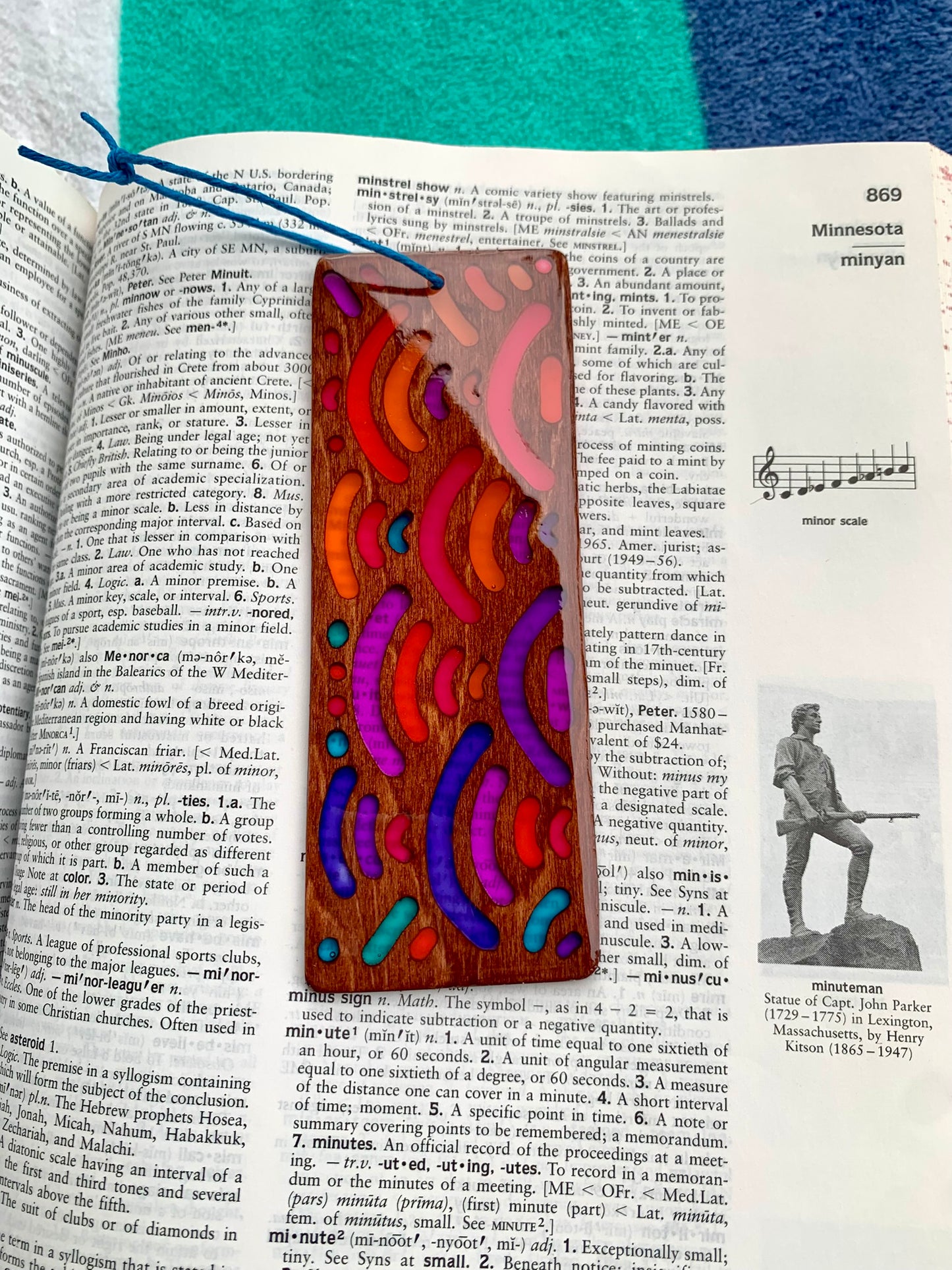 Blue Wave Wood & Resin Bookmark - Sunset