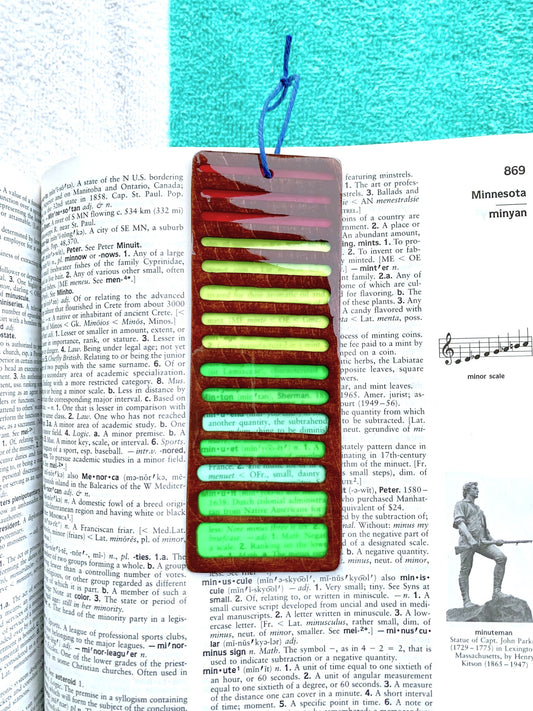 Gradient Lines Wood & Resin Bookmark - Cognac VU Meter