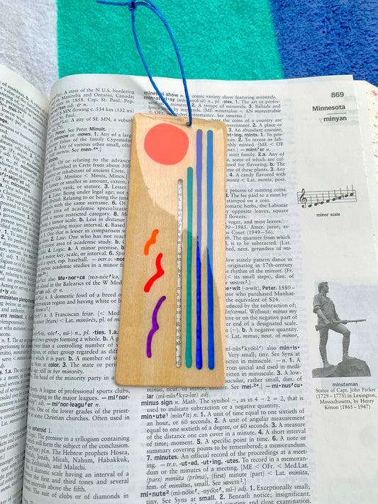 Ocean Sunset Wood & Resin Bookmark - Vivid Basswood