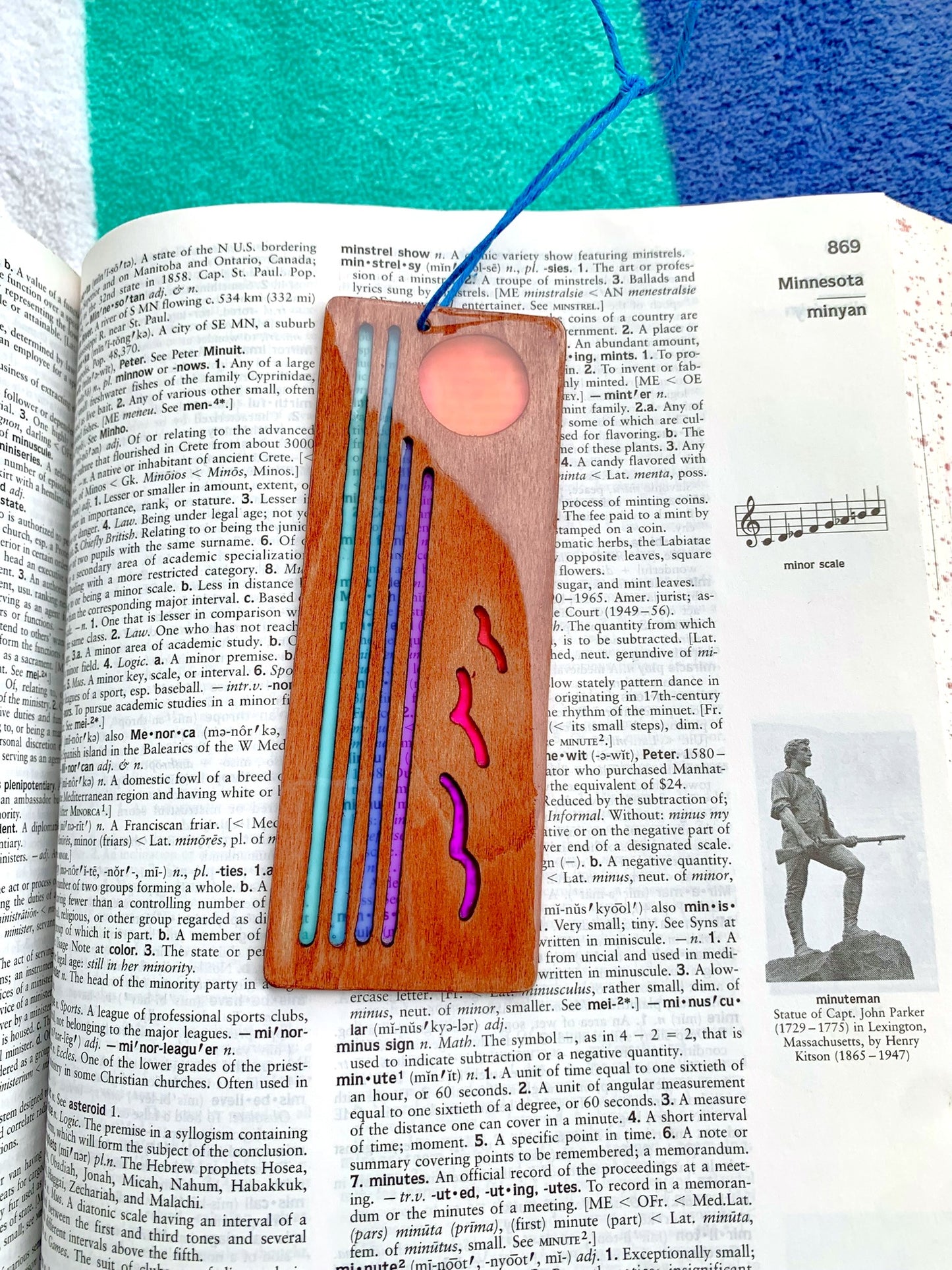 Ocean Sunset Wood & Resin Bookmark - Soft Teak