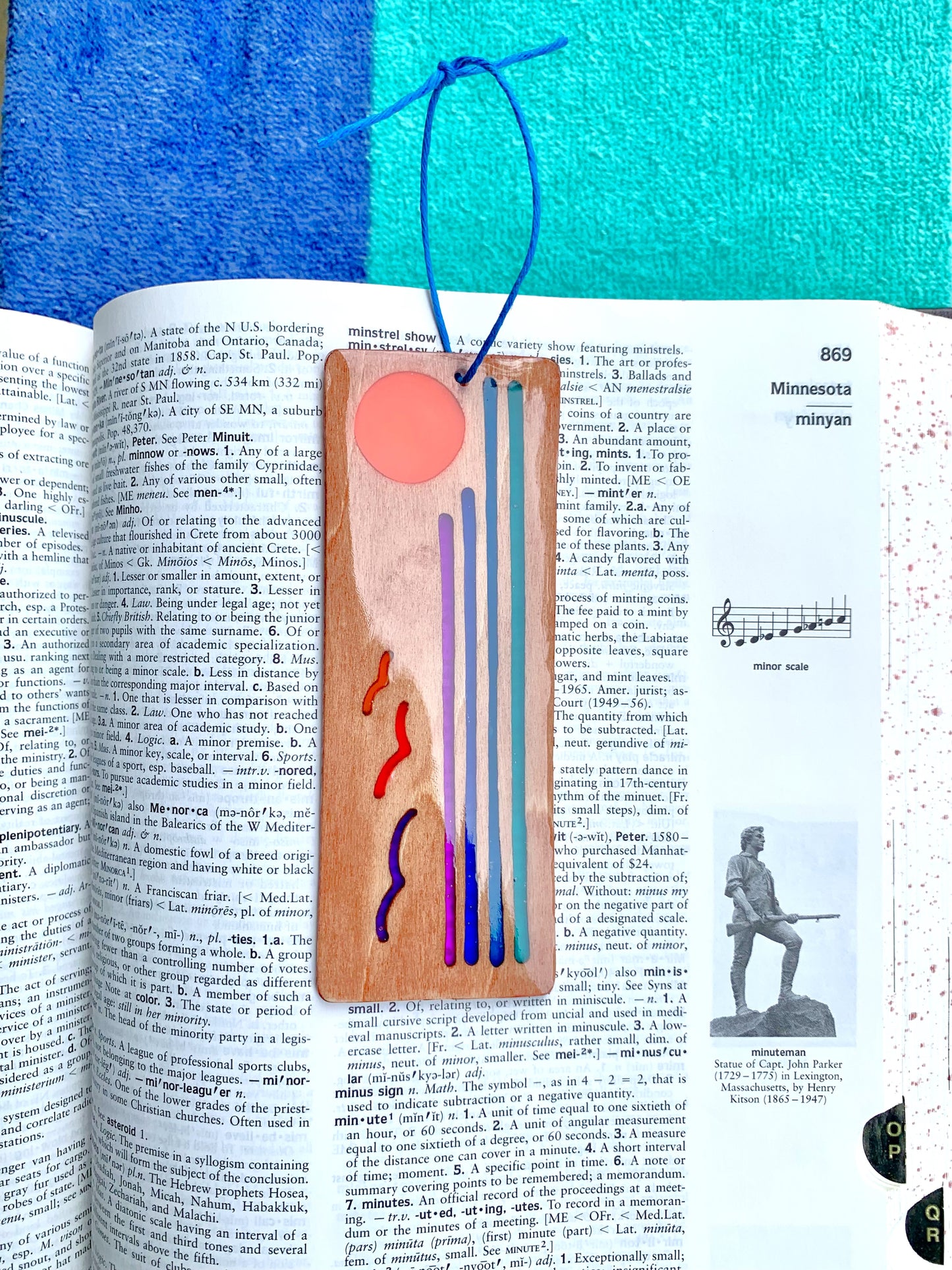 Ocean Sunset Wood & Resin Bookmark - Vivid Teak