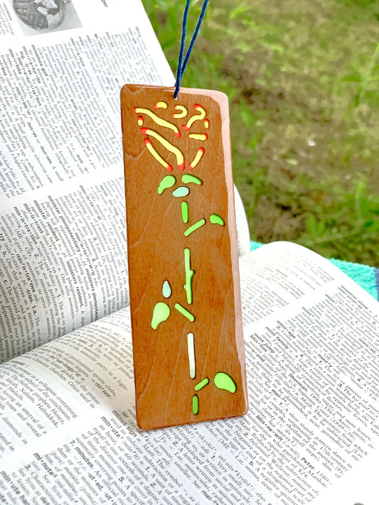 Rose Wood & Resin Bookmark - Friend Zone