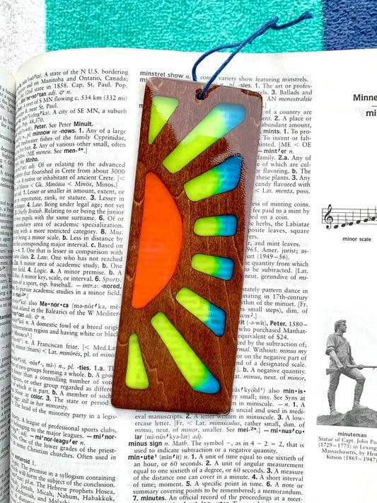 Sunrise Wood & Resin Bookmark - Cognac