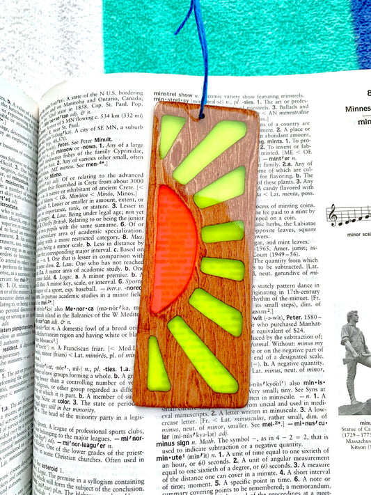 Sunrise Wood & Resin Bookmark - Walnut