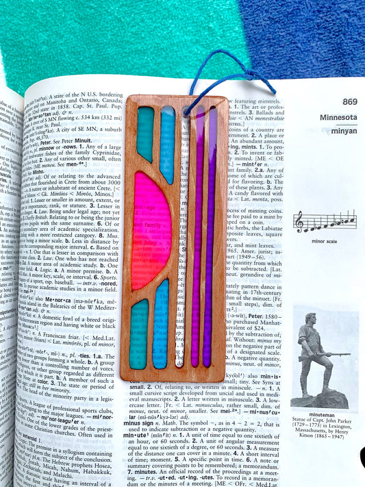 Sunset Wood & Resin Bookmark - Cool Teak