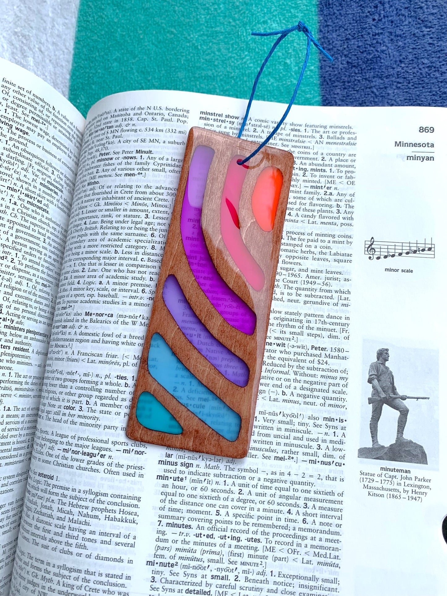 Sunset Vibe Wood & Resin Bookmark - Teak