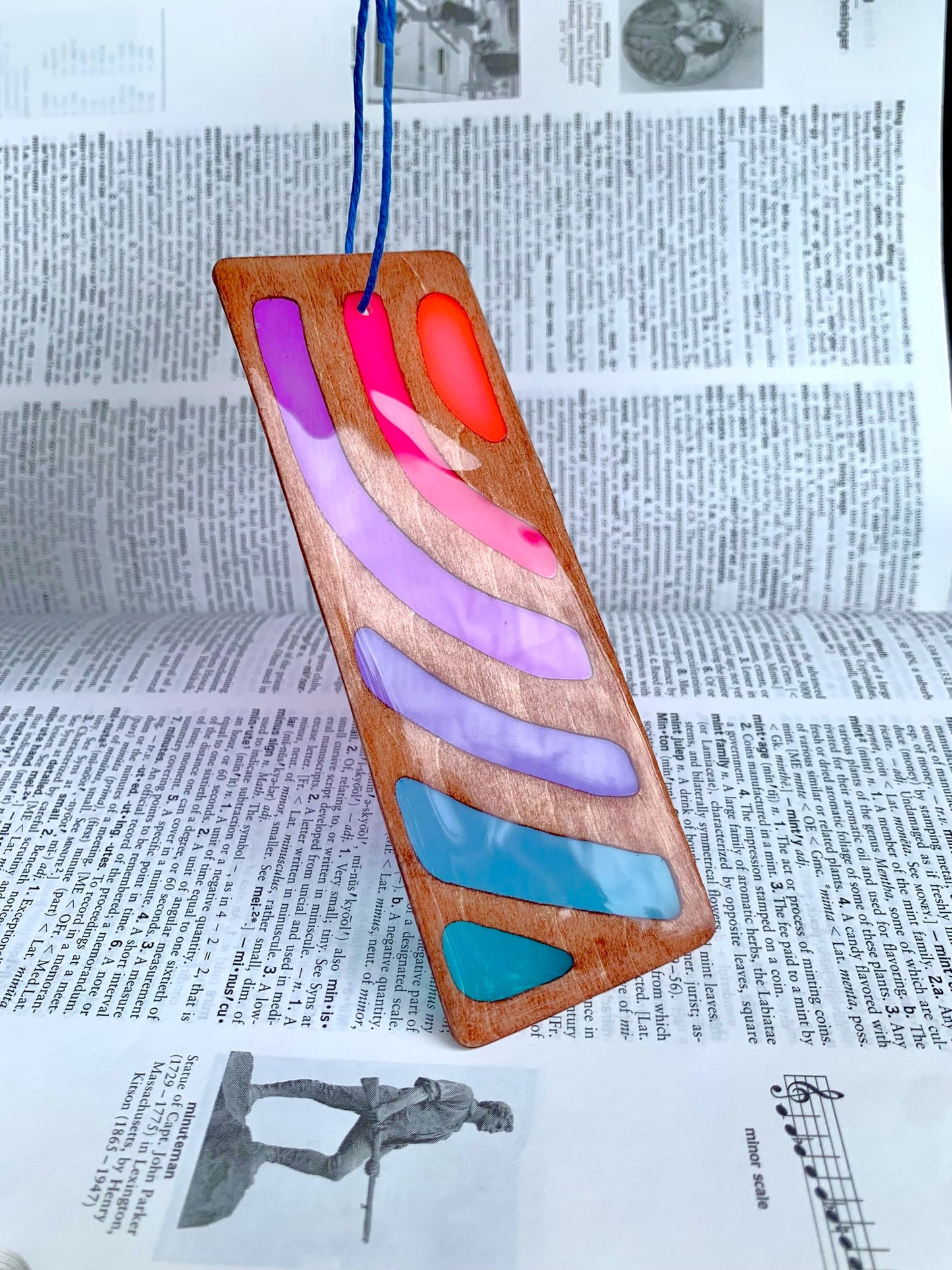 Sunset Vibe Wood & Resin Bookmark - Teak