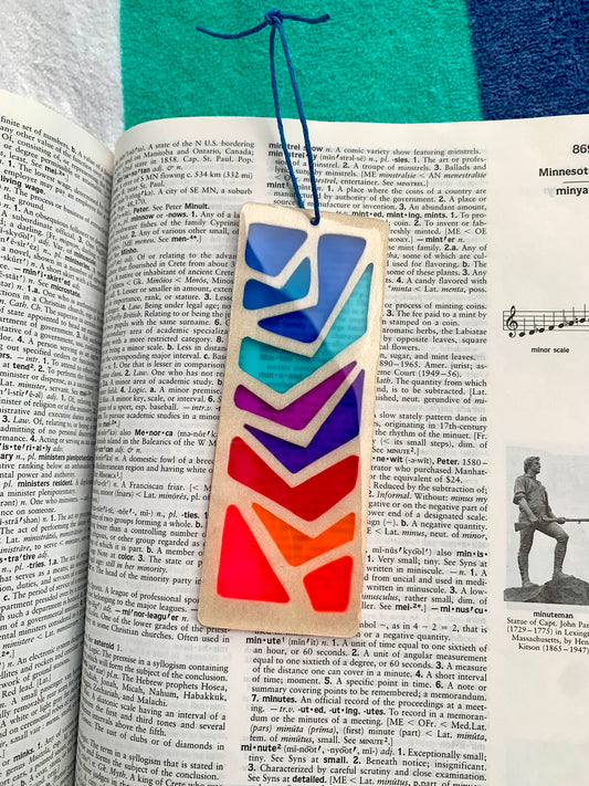 Zigzag Wood & Resin Bookmark - Basswood Sunset