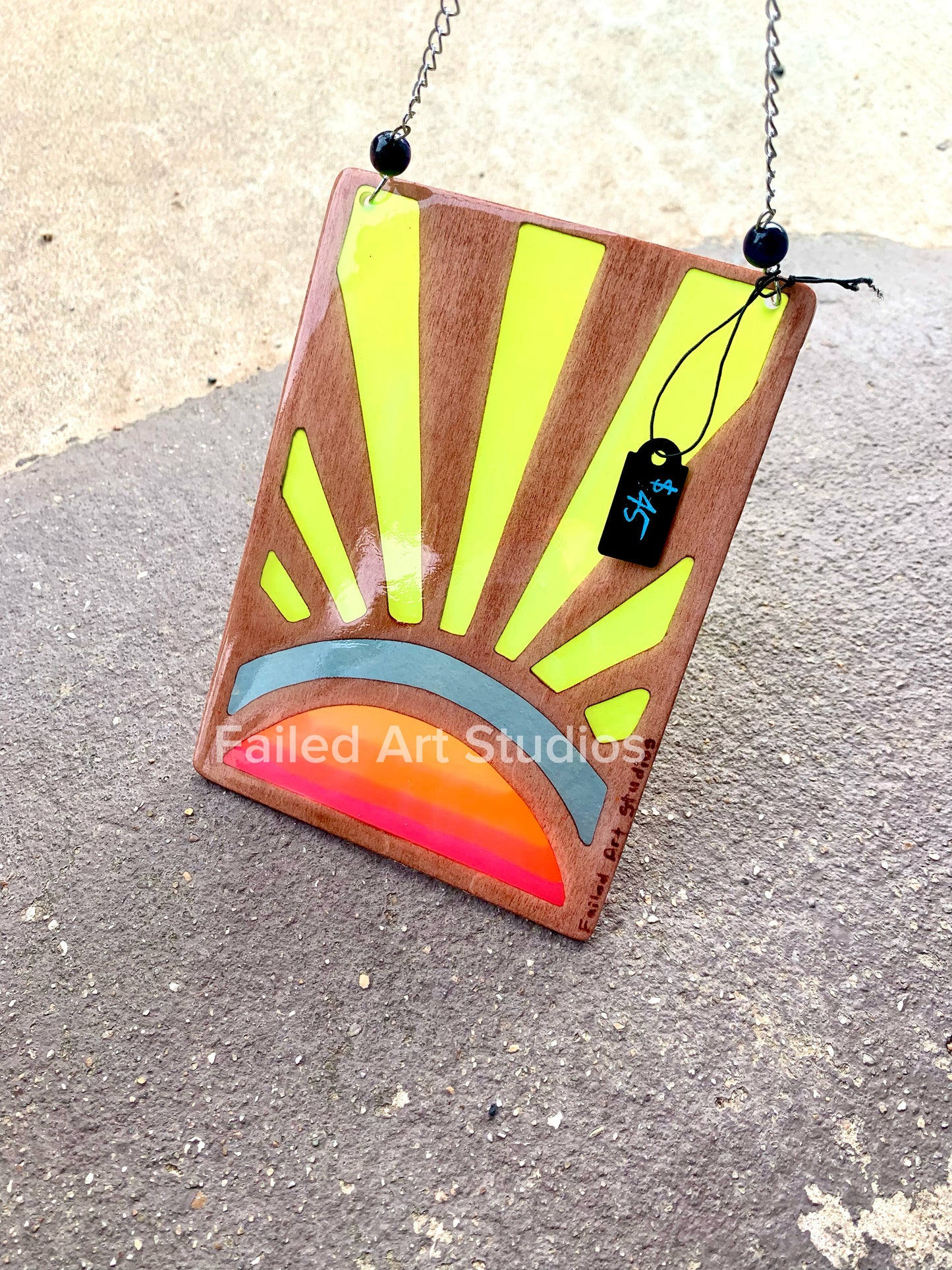 Sunrise Wood & Resin Sun Catcher - Teak