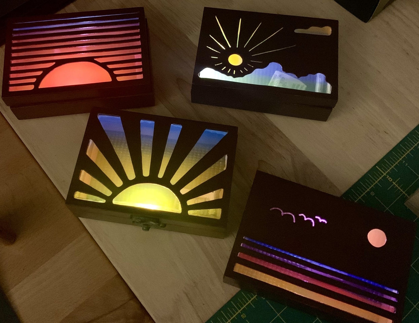Sunrise Glow Light Wooden Box